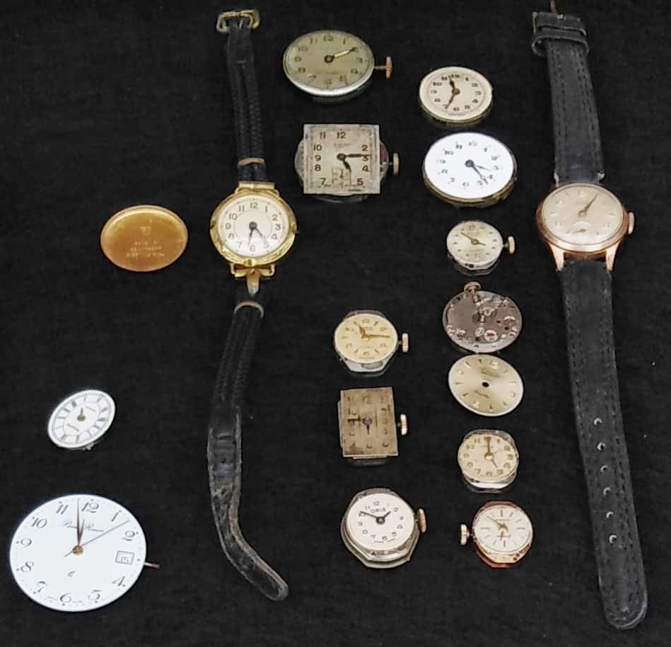 Vintage Mechanical Watch Job Lot x 13 Spares Repair Benson Delbana Avia Accurist